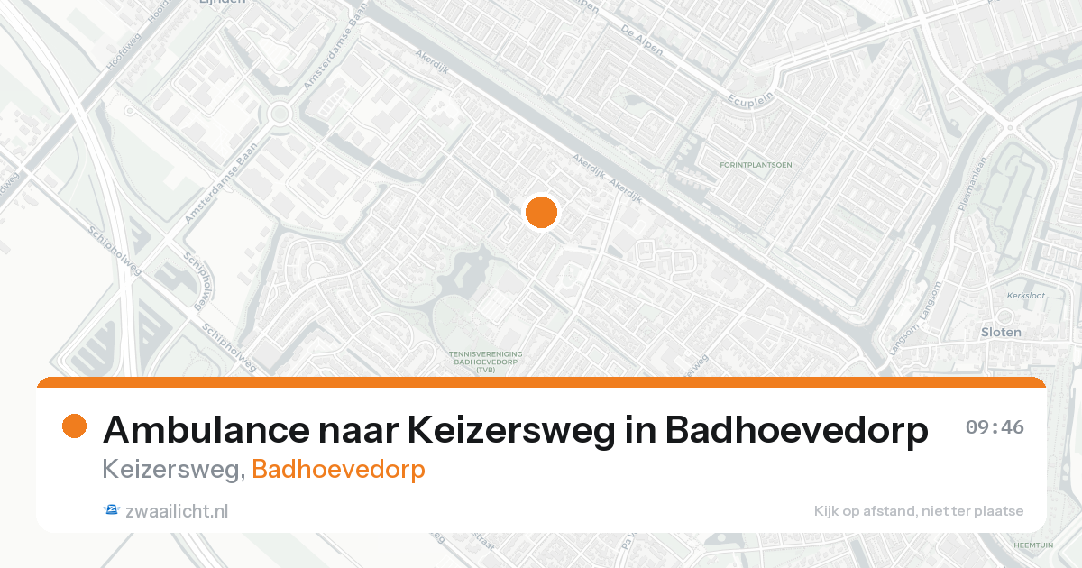 Ambulance naar Keizersweg in Badhoevedorp — 1 jun 2026