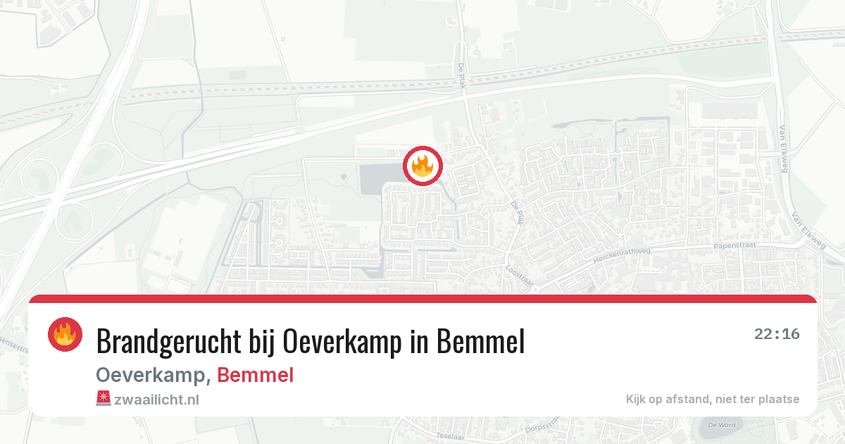 Brandgerucht bij Oeverkamp in Bemmel — 4 mei 2026
