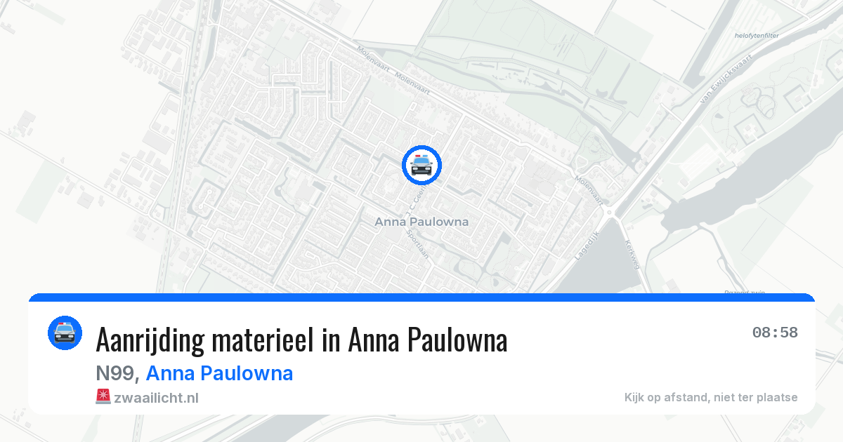 Aanrijding materieel in Anna Paulowna — 9 jun 2026