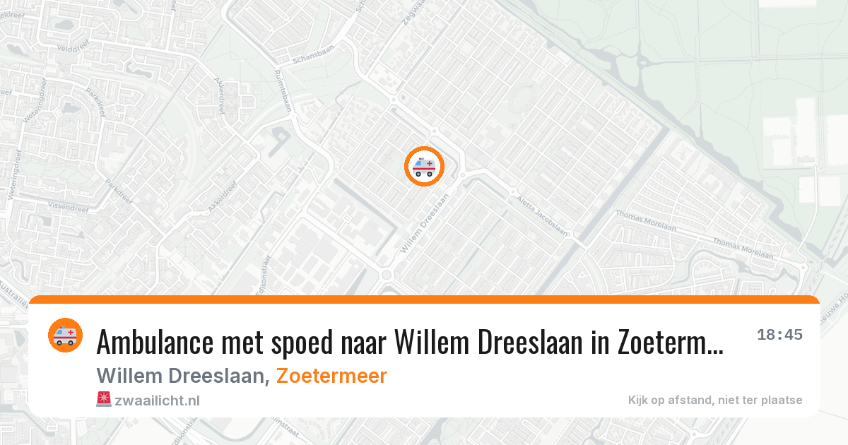 Ambulance met spoed naar Willem Dreeslaan in Zoetermeer — 12 aug 2026