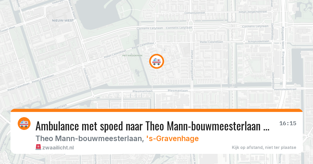 Ambulance met spoed naar Theo Mann-bouwmeesterlaan in 's-Gravenhage — 19 jan 2026