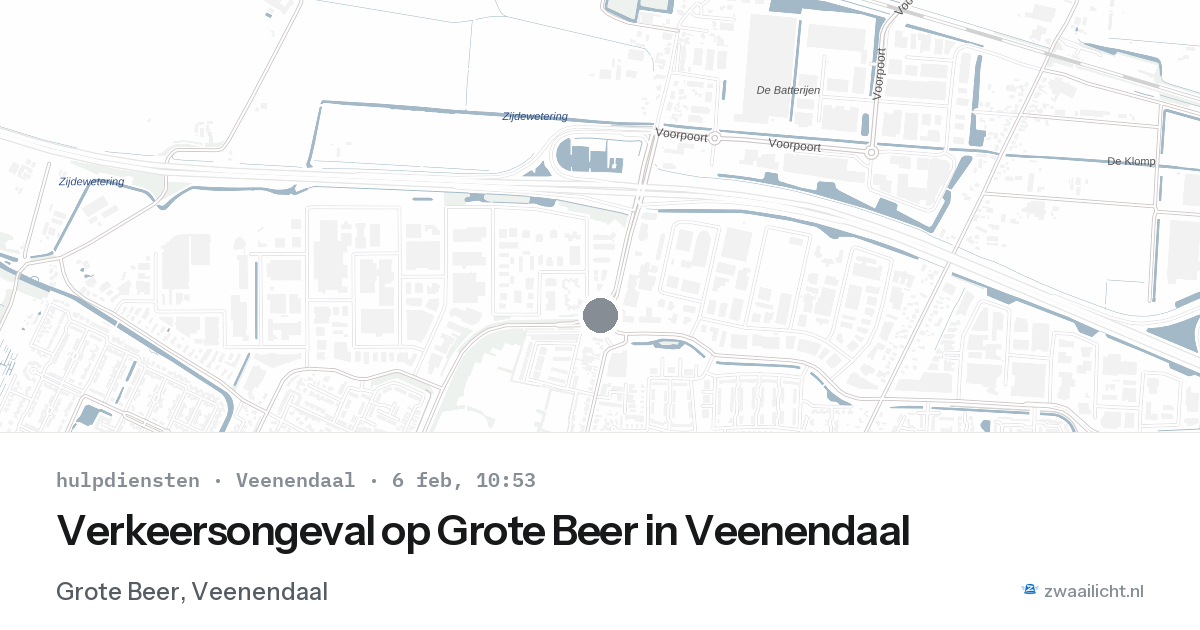 Verkeersongeval op Grote Beer in Veenendaal — 6 feb 2026