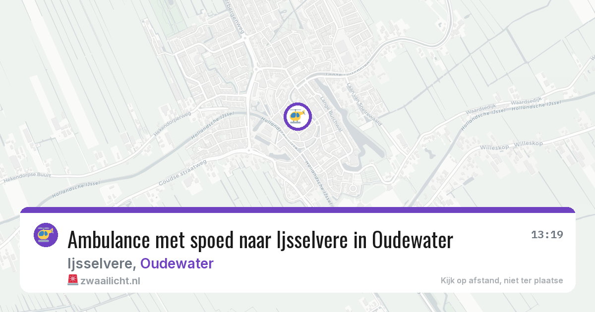 Ambulance met spoed naar Ijsselvere in Oudewater — 24 jun 2026
