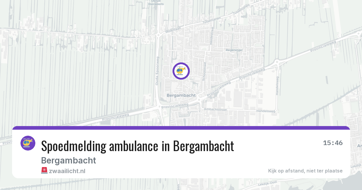 Spoedmelding ambulance in Bergambacht — 16 jul 2026