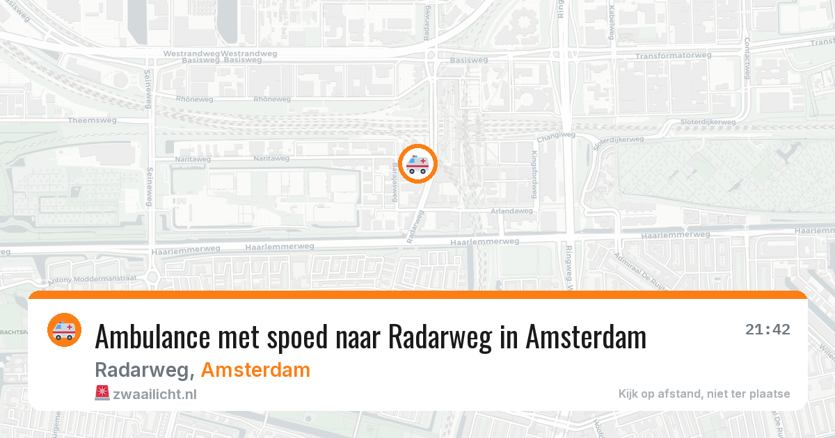 Ambulance met spoed naar Radarweg in Amsterdam — 1 mei 2026