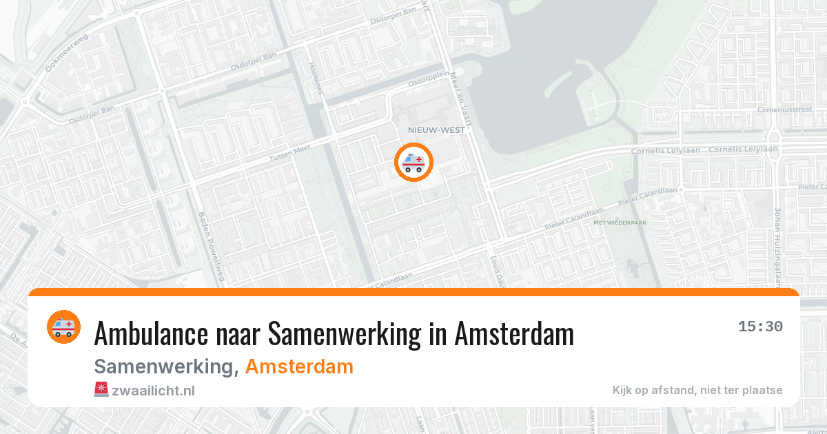 Ambulance naar Samenwerking in Amsterdam — 18 mei 2026