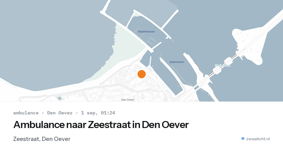 Ambulance naar Zeestraat in Den Oever — 31 aug 2026