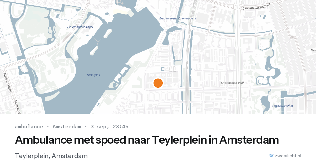 Ambulance met spoed naar Teylerplein in Amsterdam — 3 sep 2026