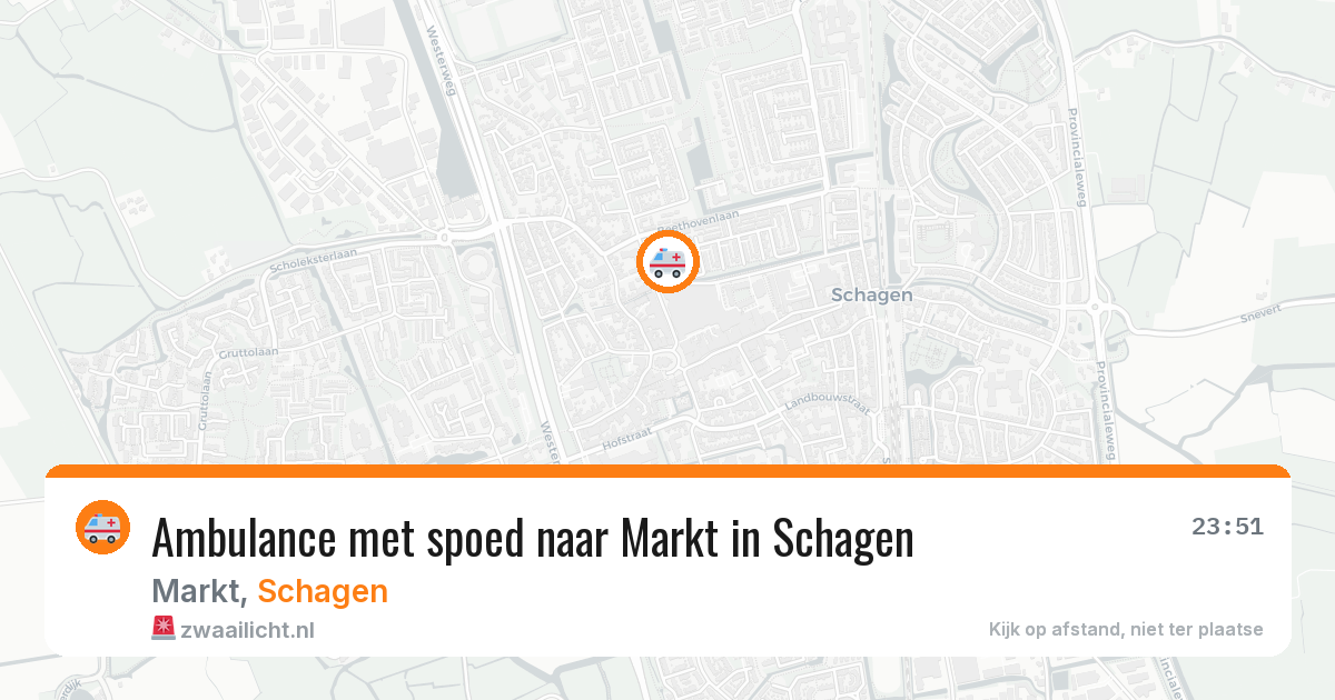 Ambulance met spoed naar Markt in Schagen — 21 mrt 2026