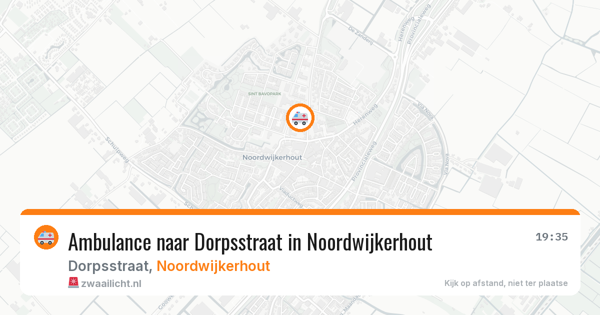 Ambulance naar Dorpsstraat in Noordwijkerhout — 26 jul 2026