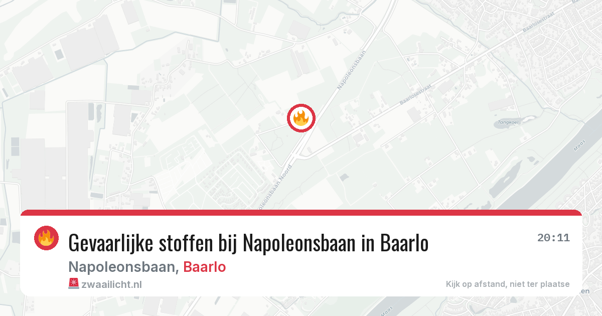 Gevaarlijke stoffen bij Napoleonsbaan in Baarlo — 7 jul 2026
