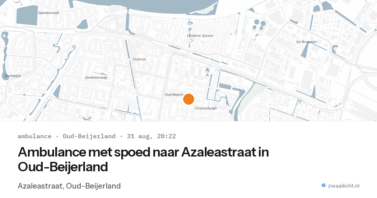 Ambulance met spoed naar Azaleastraat in Oud-Beijerland — 31 aug 2026