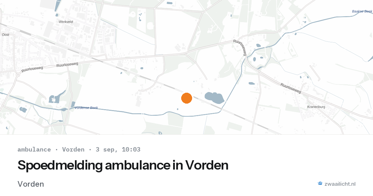 Spoedmelding ambulance in Vorden — 3 sep 2026