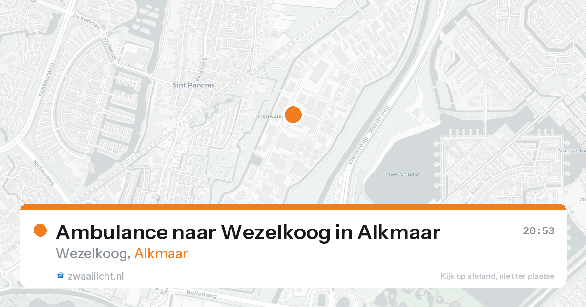 Ambulance naar Wezelkoog in Alkmaar — 20 aug 2026