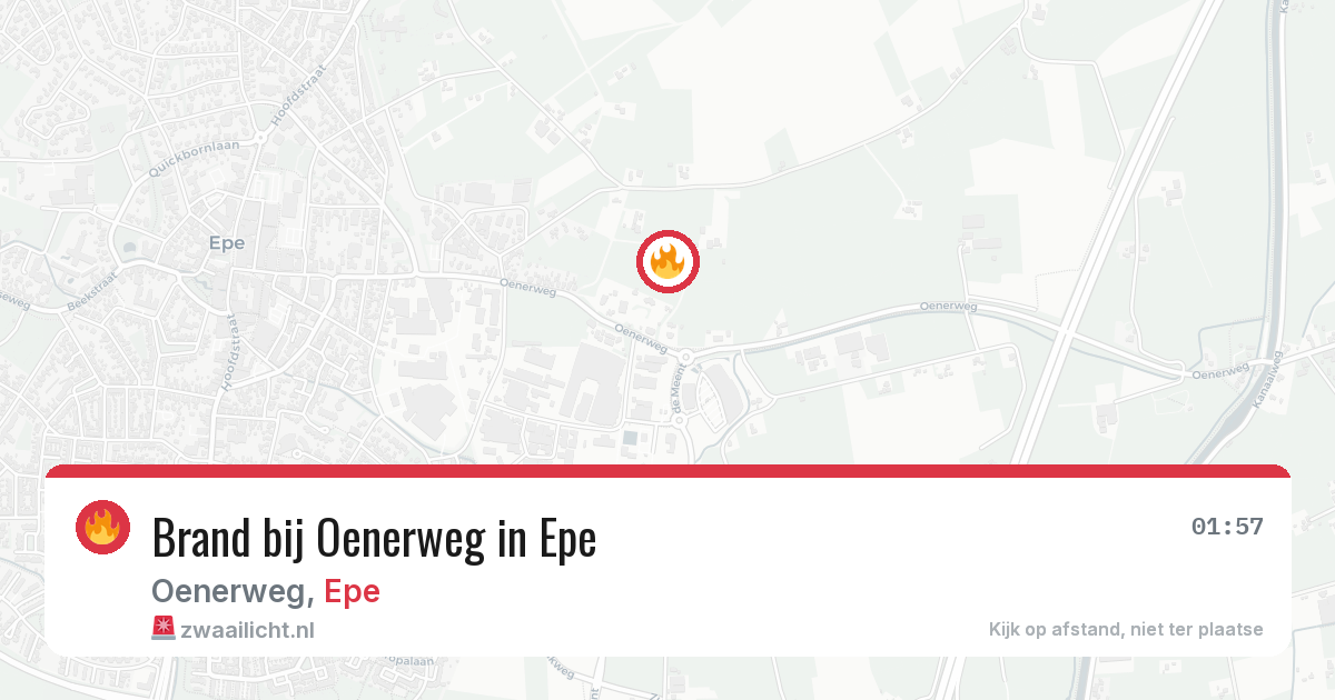 Brand bij Oenerweg in Epe — 10 mrt 2026