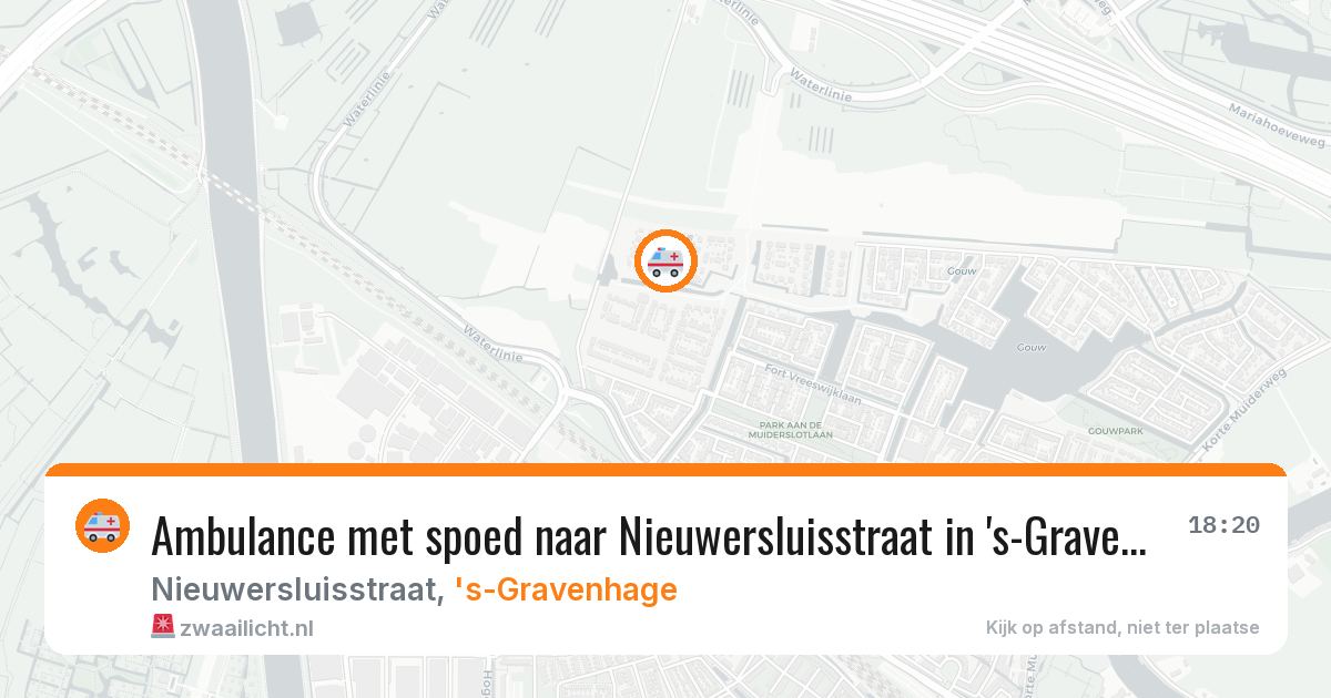 Ambulance met spoed naar Nieuwersluisstraat in 's-Gravenhage — 29 mrt 2026