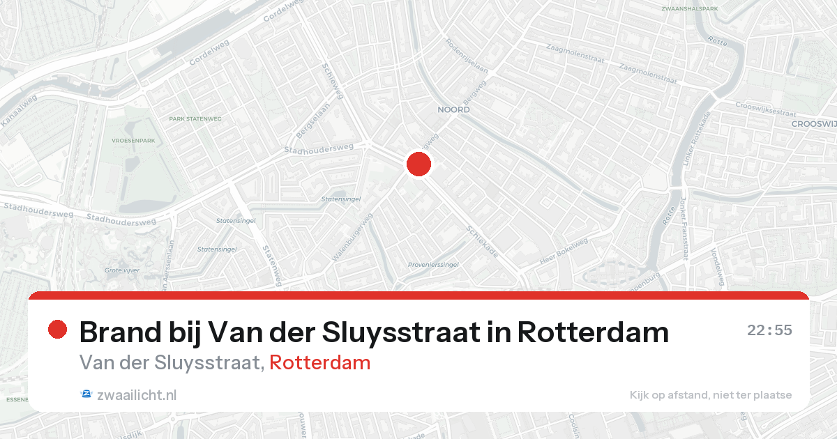 Brand bij Van der Sluysstraat in Rotterdam — 15 aug 2026