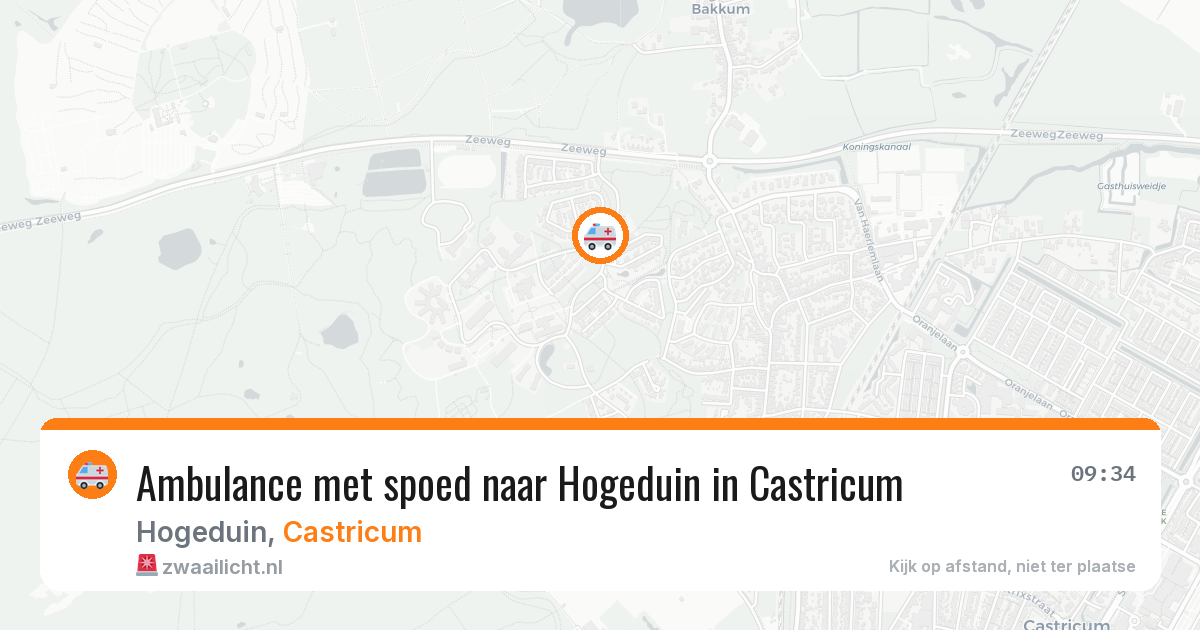Ambulance met spoed naar Hogeduin in Castricum — 23 jul 2026