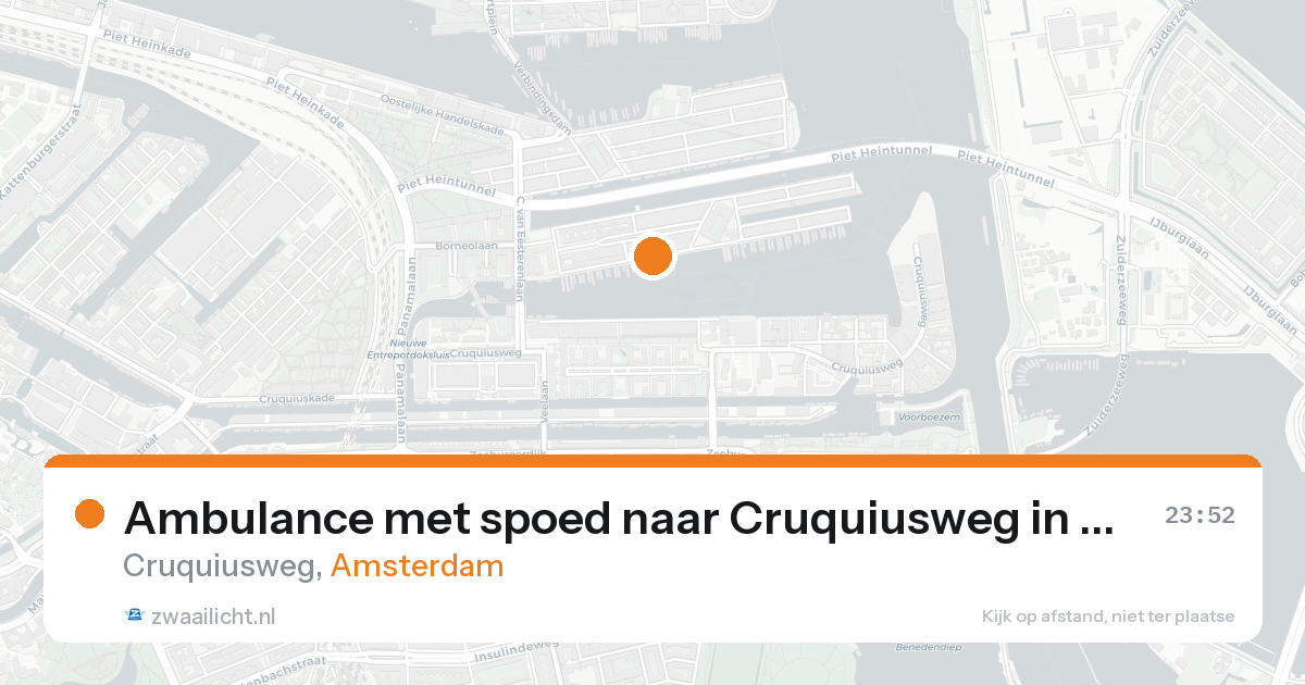 Ambulance met spoed naar Cruquiusweg in Amsterdam — 19 aug 2026