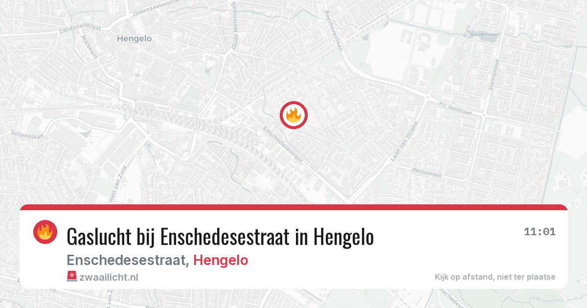 Gaslucht bij Enschedesestraat in Hengelo — 29 mei 2026