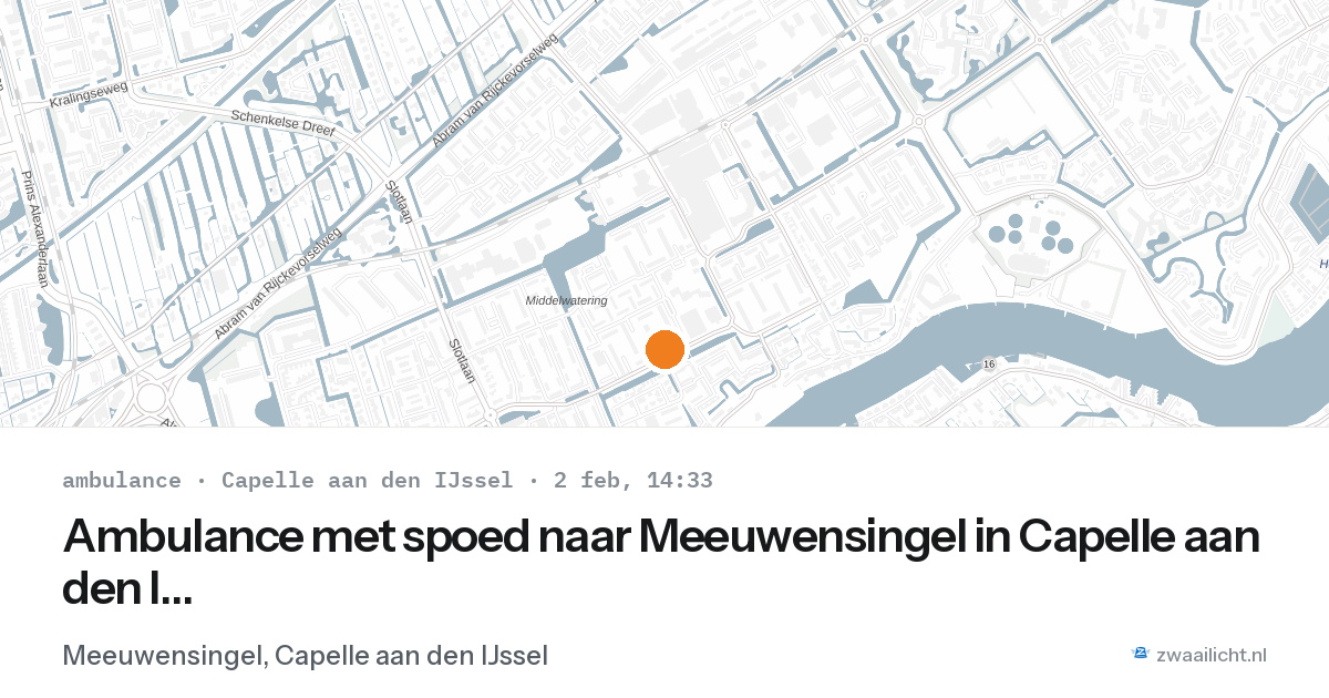 Ambulance met spoed naar Meeuwensingel in Capelle aan den IJssel — 2 feb 2026