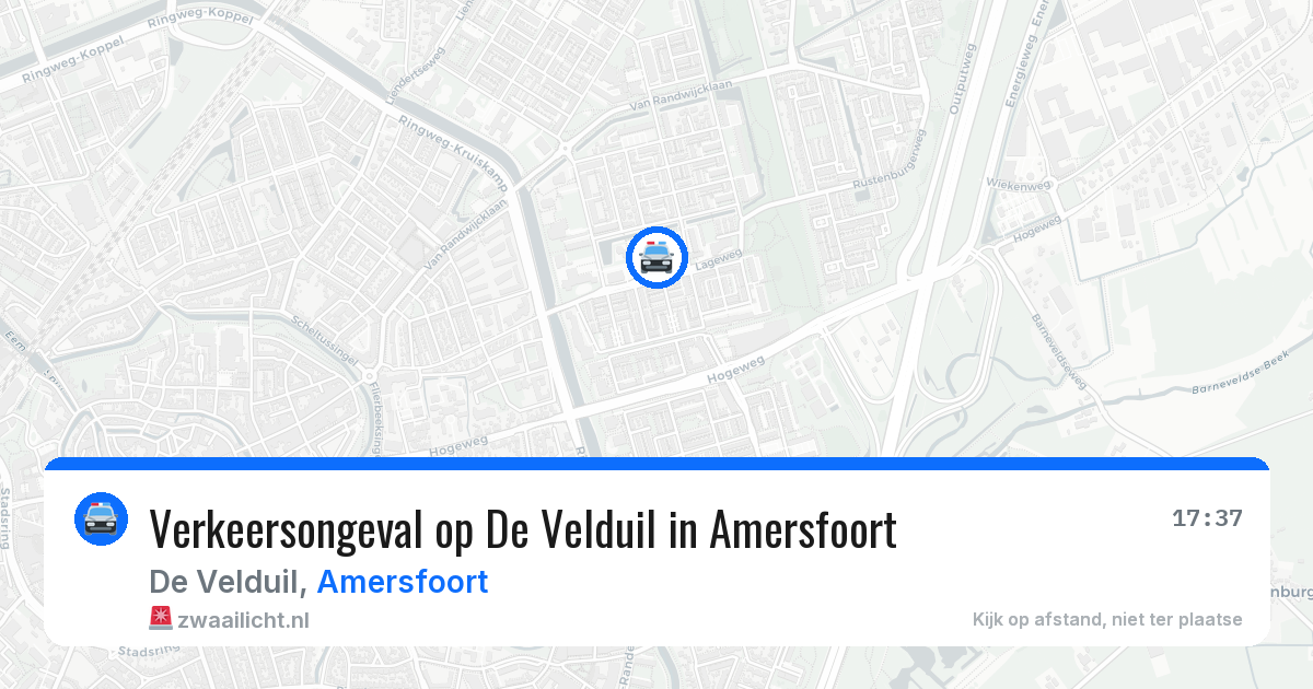 Verkeersongeval op De Velduil in Amersfoort — 7 aug 2026