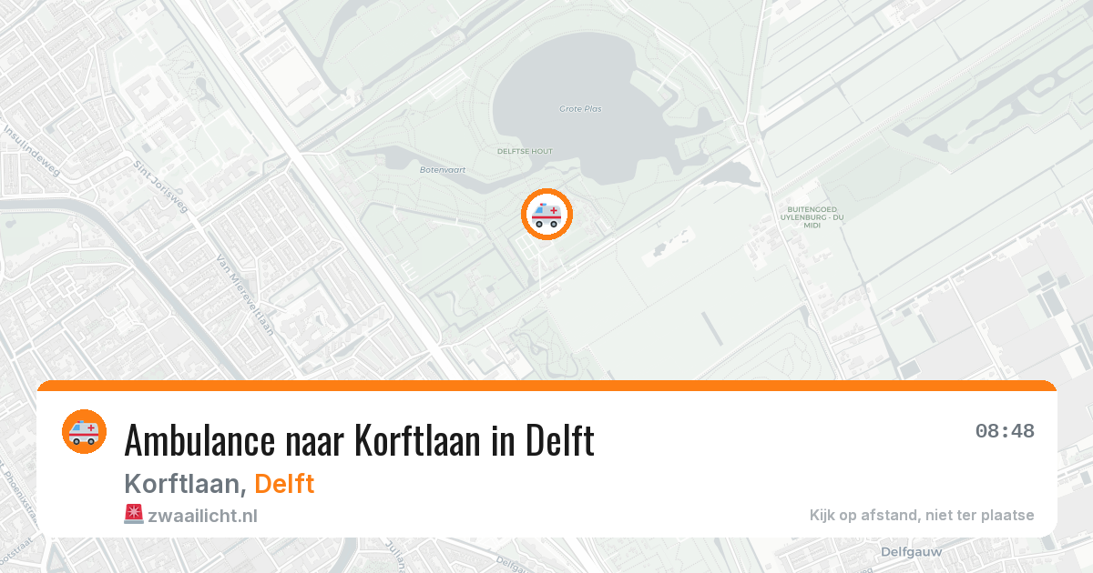Ambulance naar Korftlaan in Delft — 24 mei 2026