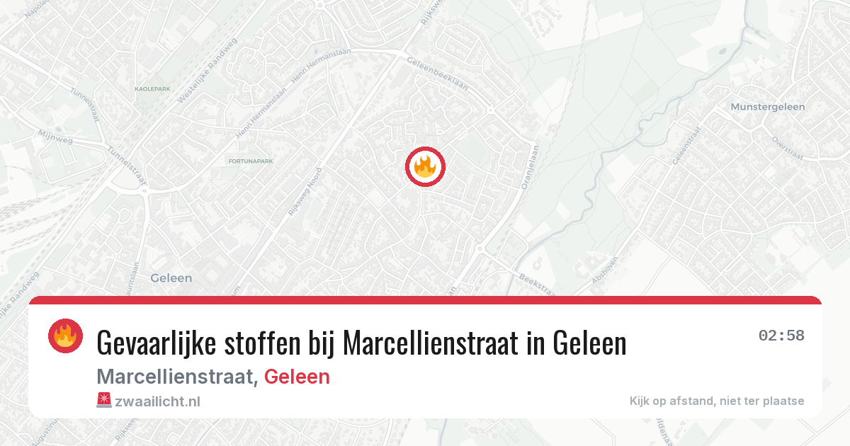 Gevaarlijke stoffen bij Marcellienstraat in Geleen — 2 jun 2026