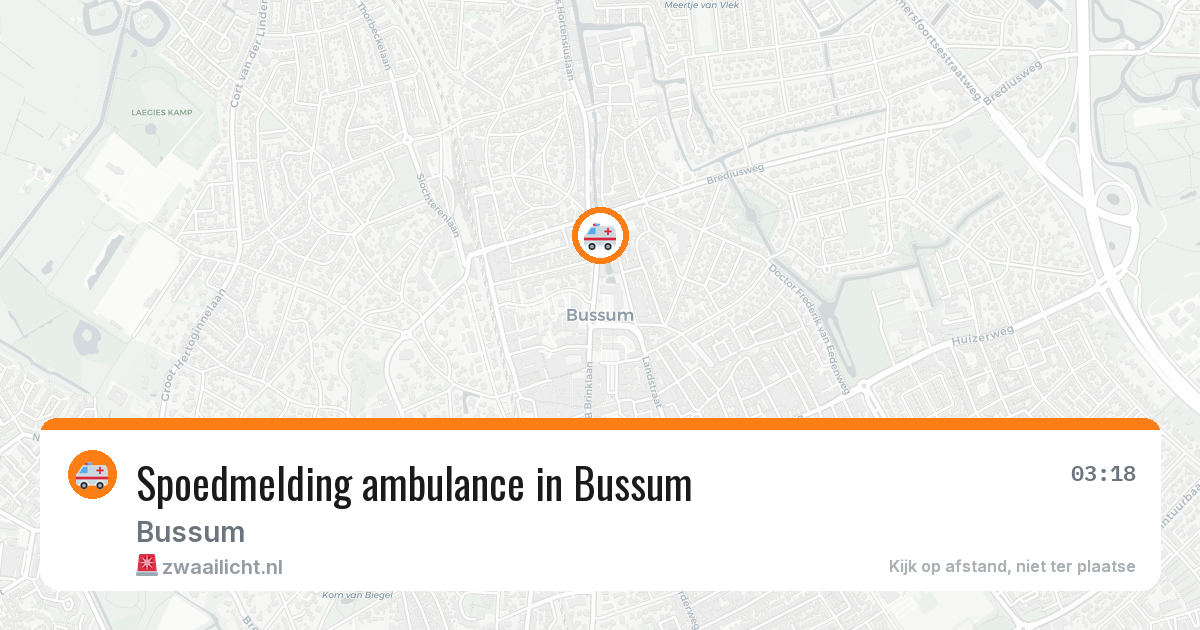 Spoedmelding ambulance in Bussum — 31 jul 2026