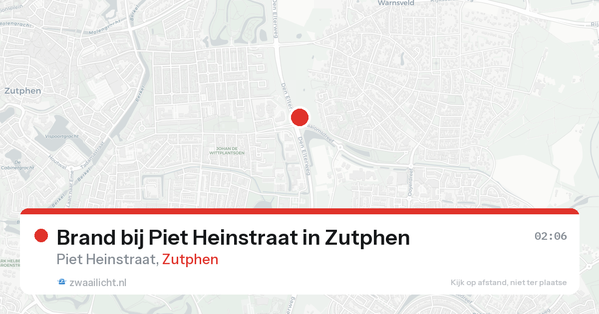 Brand bij Piet Heinstraat in Zutphen — 24 aug 2026