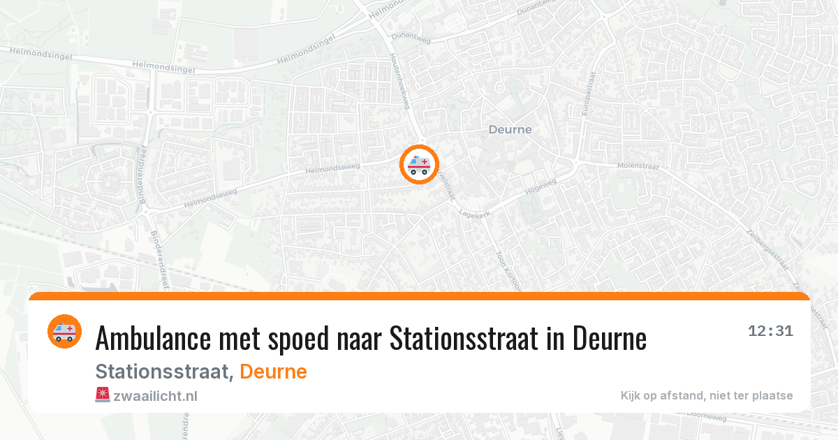 Ambulance met spoed naar Stationsstraat in Deurne — 10 aug 2026