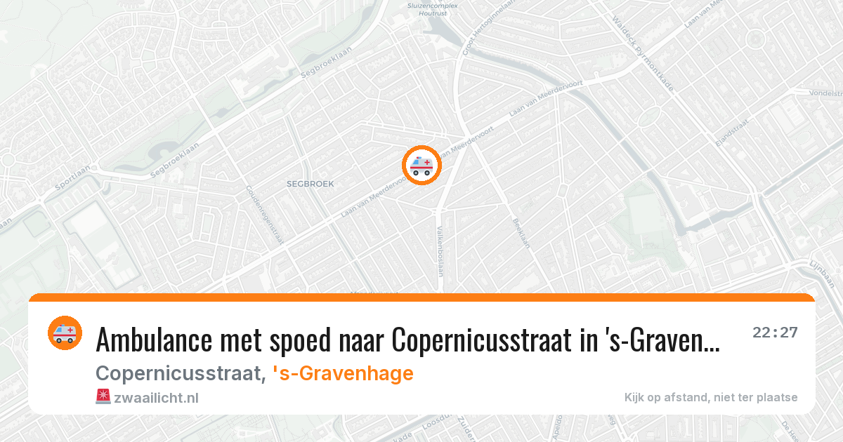 Ambulance met spoed naar Copernicusstraat in 's-Gravenhage — 9 apr 2026