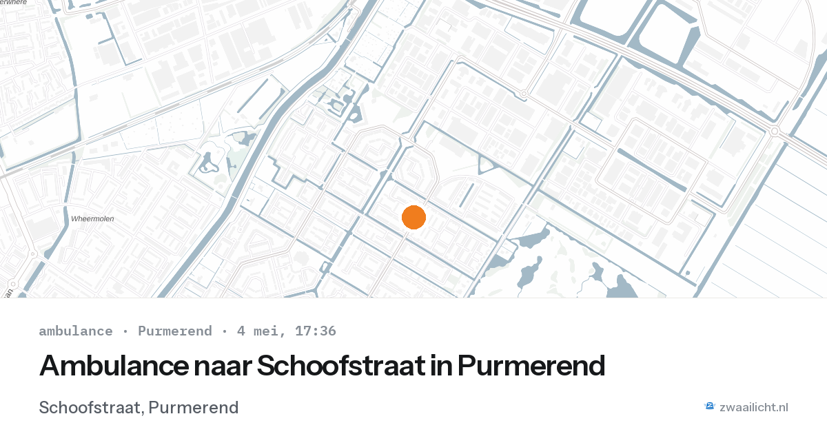 Ambulance naar Schoofstraat in Purmerend — 4 mei 2026