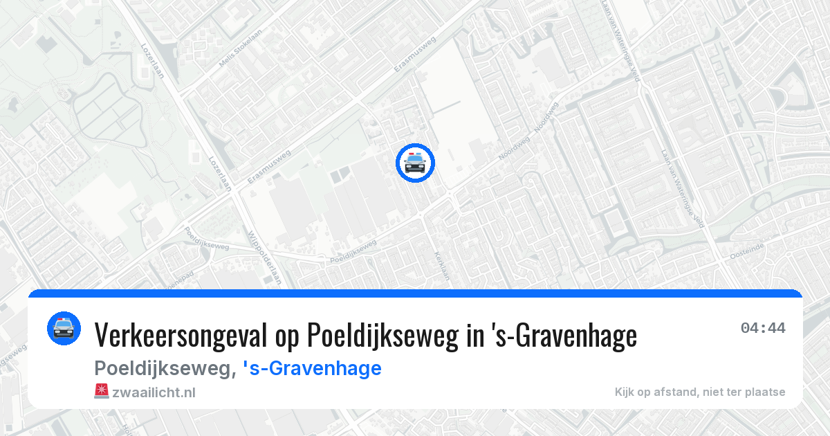 Verkeersongeval op Poeldijkseweg in 's-Gravenhage — 19 mrt 2026
