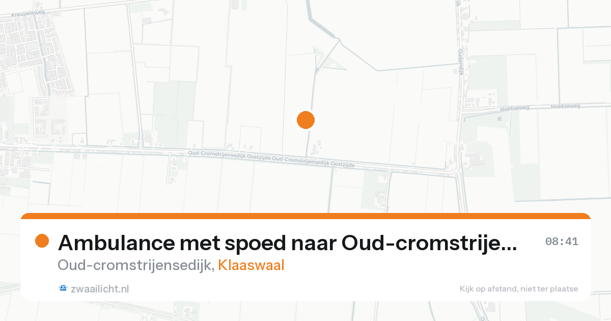 Ambulance met spoed naar Oud-cromstrijensedijk in Klaaswaal — 8 feb 2026