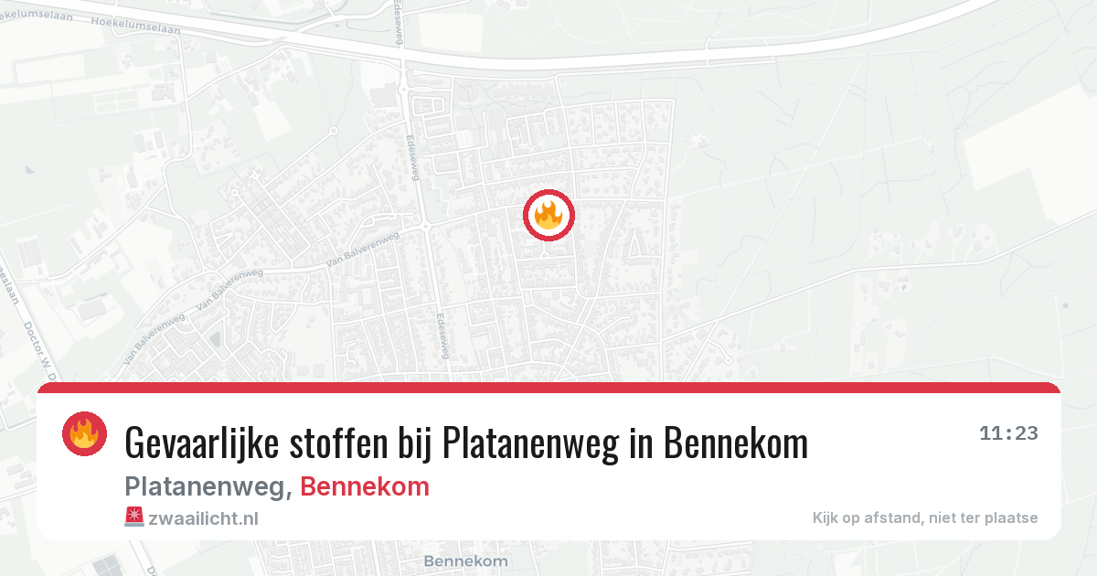 Gevaarlijke stoffen bij Platanenweg in Bennekom — 6 jun 2026