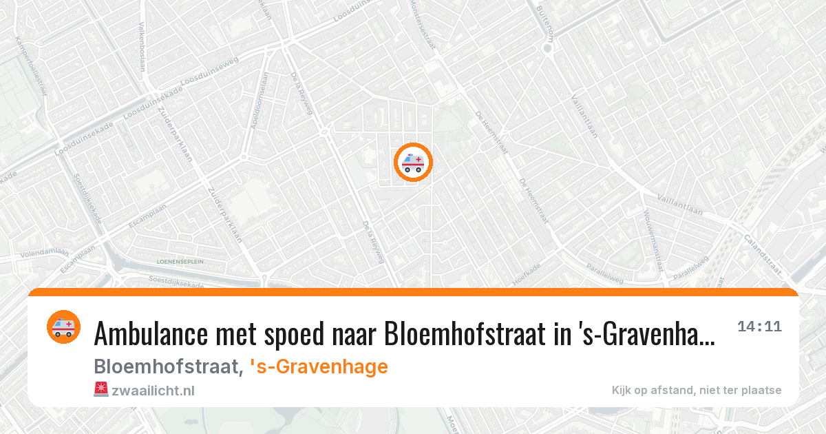 Ambulance met spoed naar Bloemhofstraat in 's-Gravenhage — 2 mei 2026