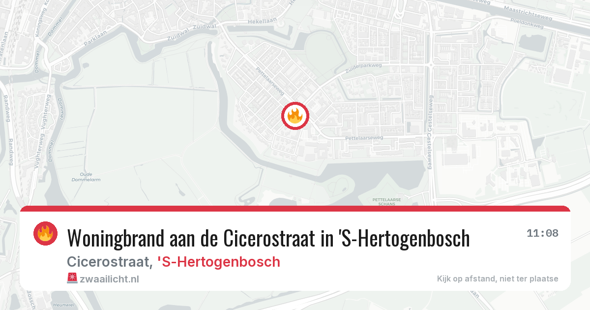Woningbrand aan de Cicerostraat in 'S-Hertogenbosch — 9 jun 2026