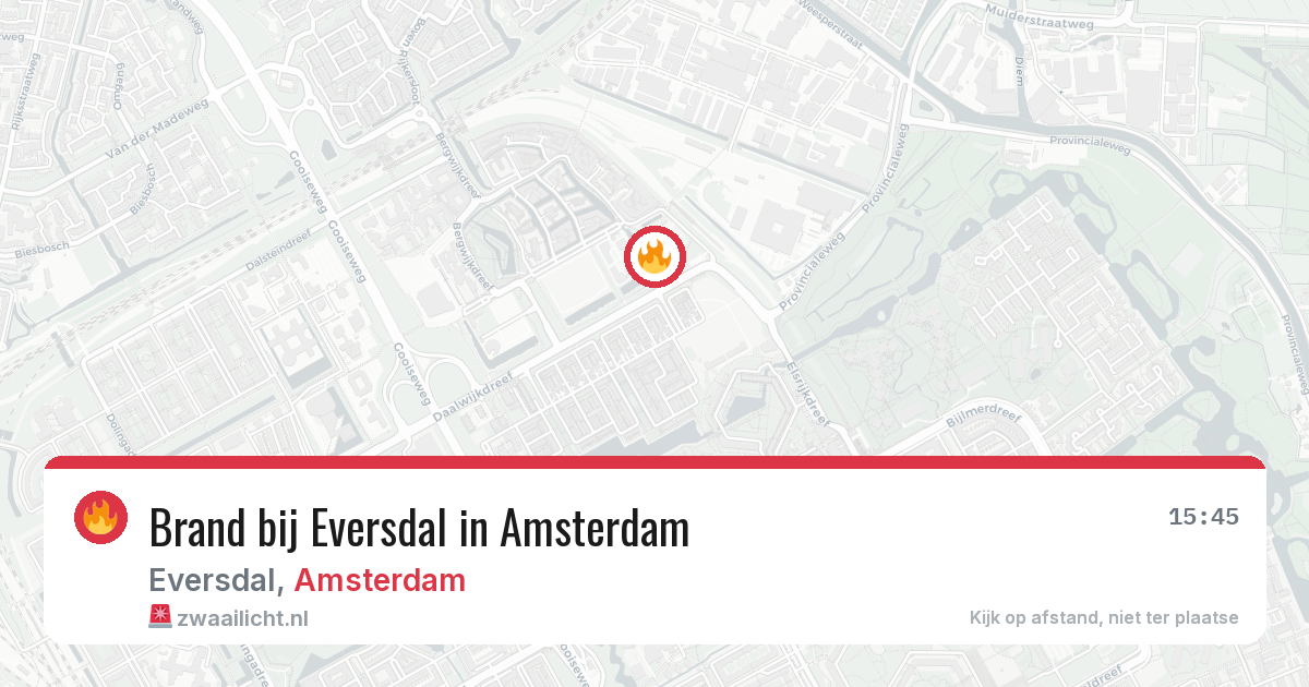 Brand bij Eversdal in Amsterdam — 6 apr 2026