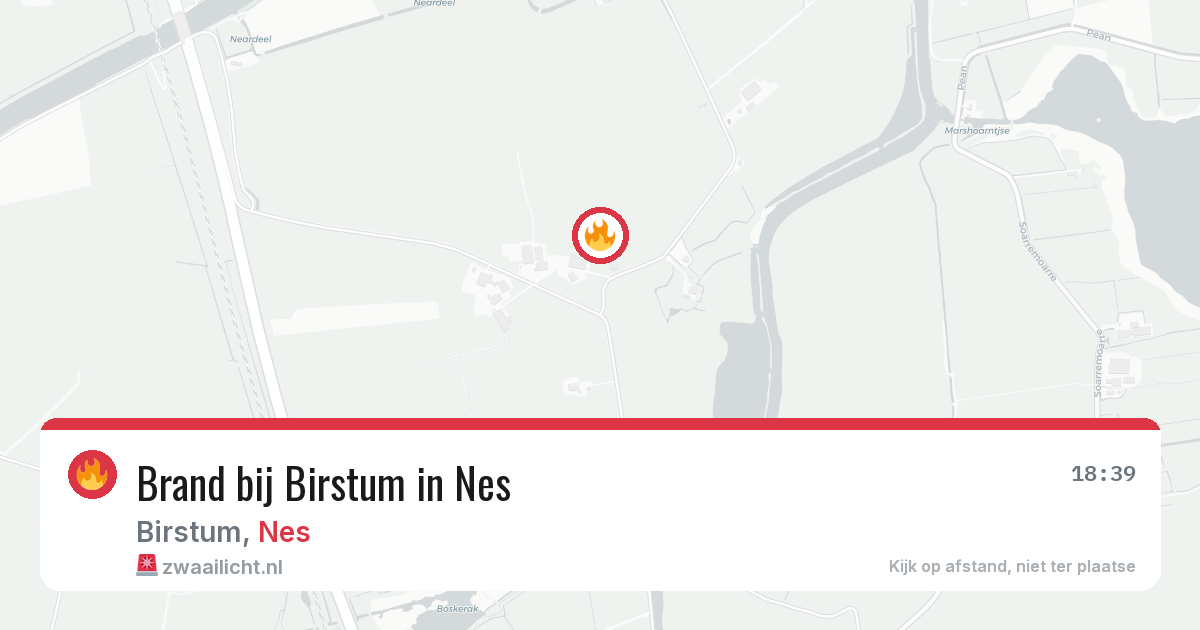 Brand bij Birstum in Nes — 4 mei 2026