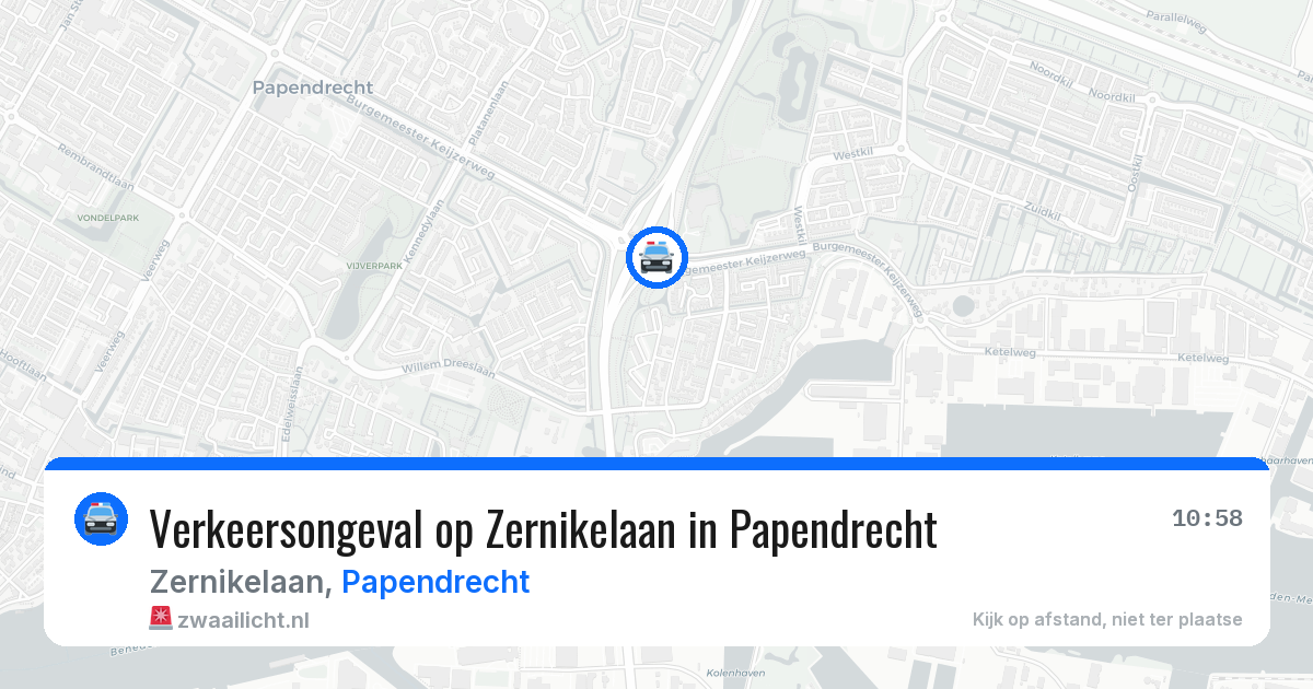 Verkeersongeval op Zernikelaan in Papendrecht — 8 apr 2026