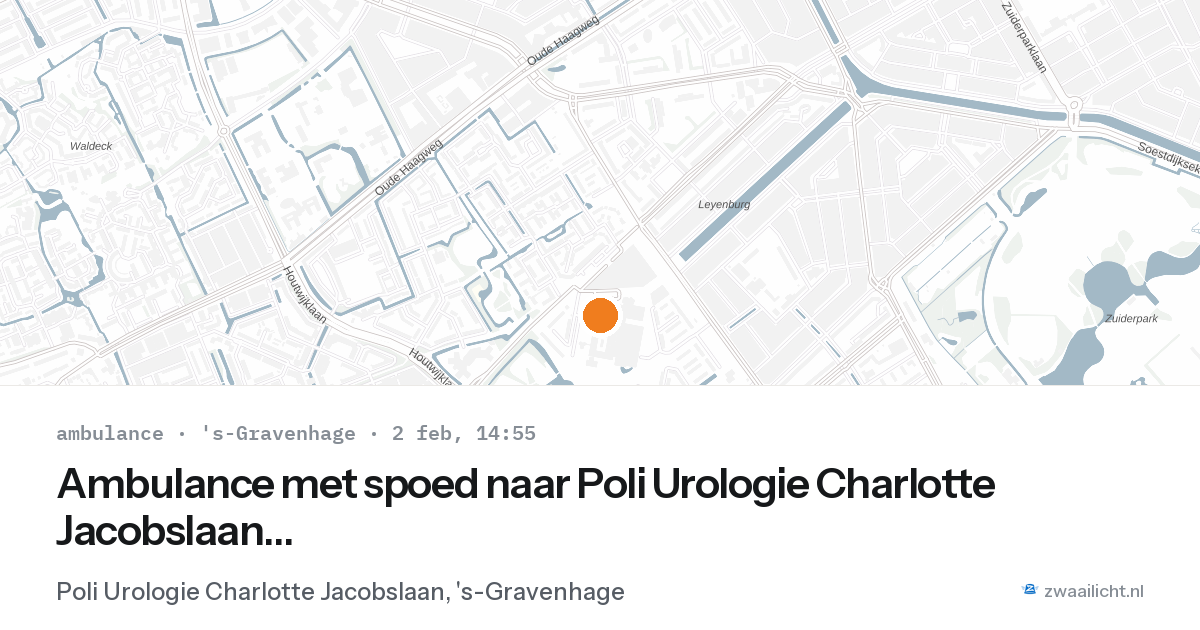 Ambulance met spoed naar Poli Urologie Charlotte Jacobslaan in 's-Gravenhage — 2 feb 2026