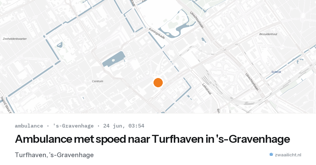 Ambulance met spoed naar Turfhaven in 's-Gravenhage — 24 jun 2026