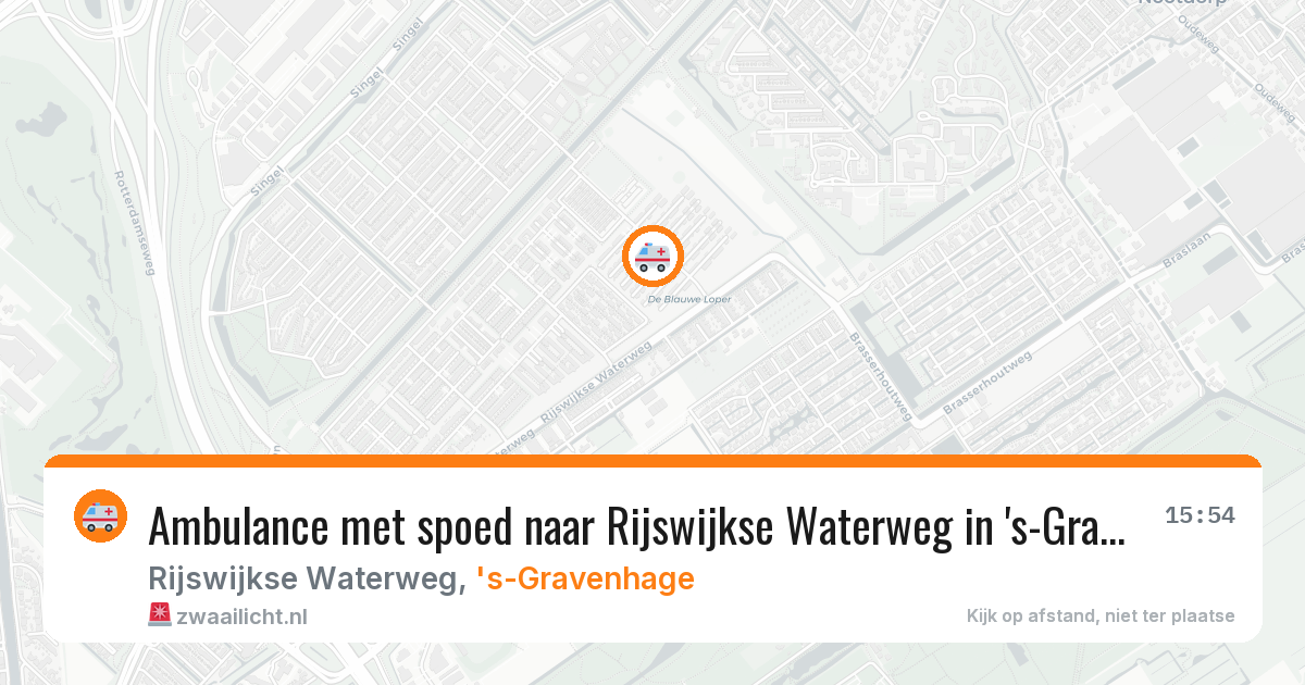 Ambulance met spoed naar Rijswijkse Waterweg in 's-Gravenhage — 2 aug 2026