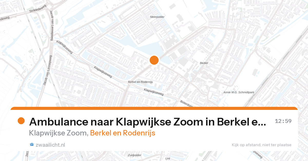 Ambulance naar Klapwijkse Zoom in Berkel en Rodenrijs — 2 jun 2026