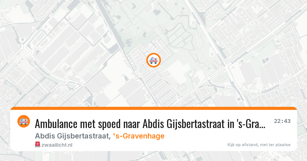Ambulance met spoed naar Abdis Gijsbertastraat in 's-Gravenhage — 5 jun 2026