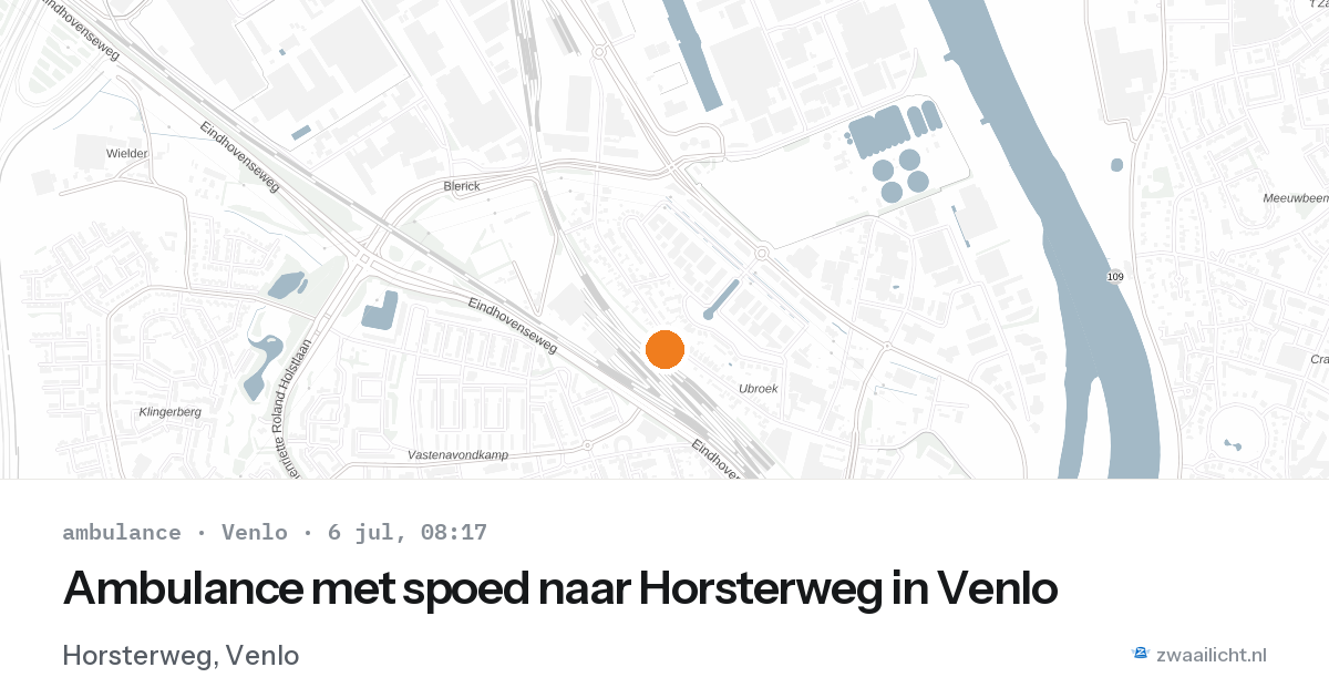Ambulance met spoed naar Horsterweg in Venlo — 6 jul 2026