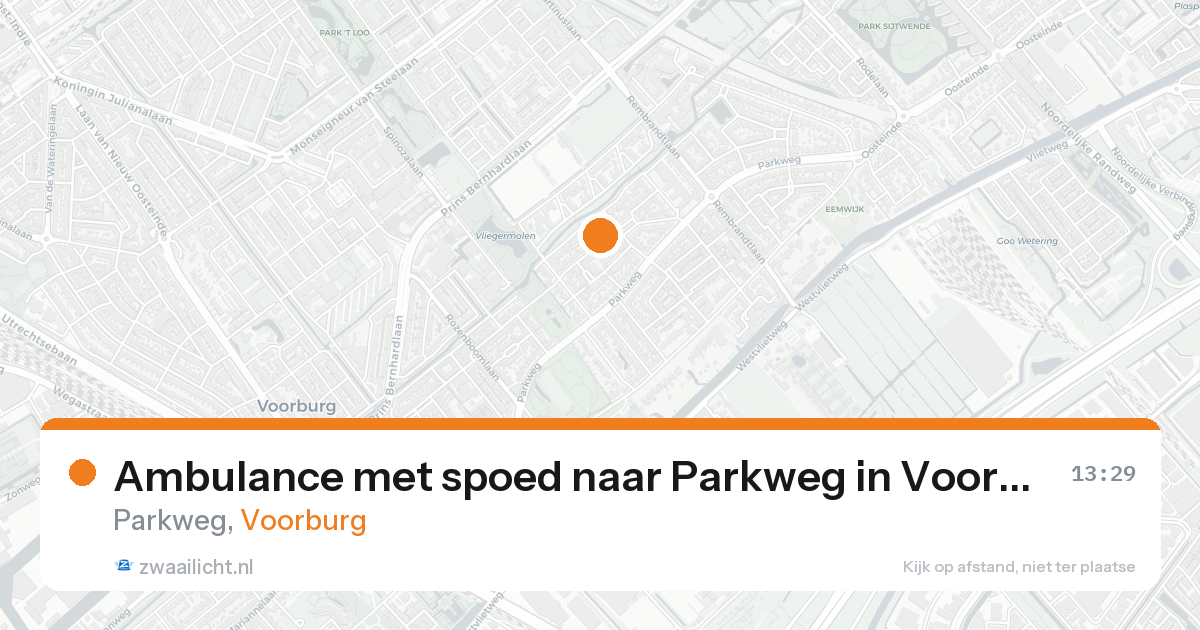 Ambulance met spoed naar Parkweg in Voorburg — 17 aug 2026