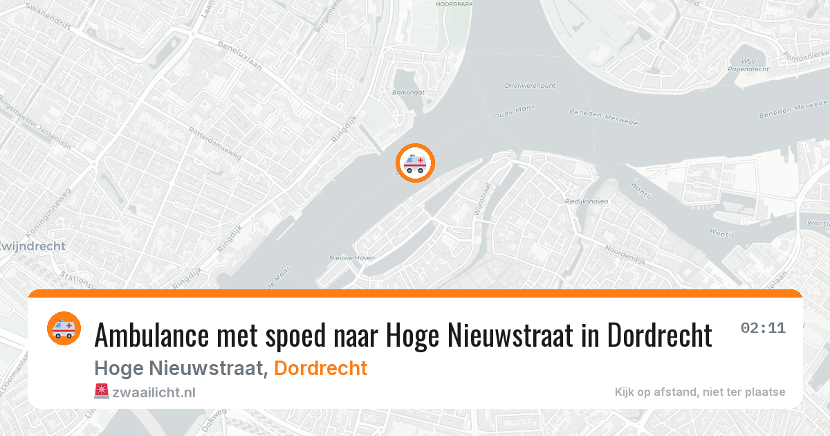 Ambulance met spoed naar Hoge Nieuwstraat in Dordrecht — 10 mrt 2026