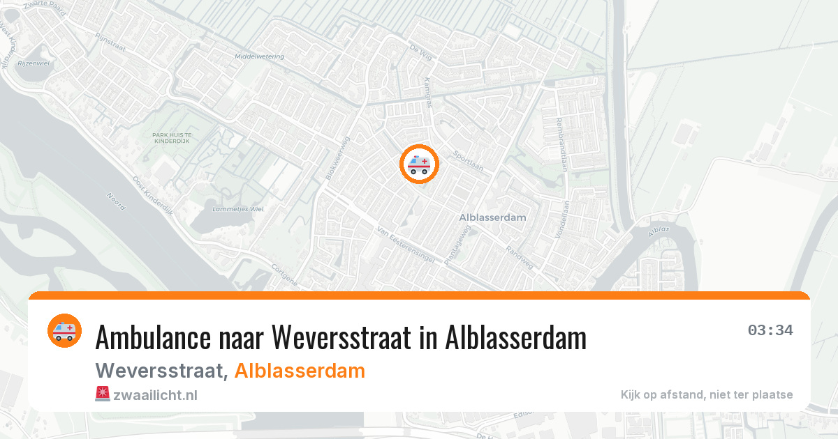 Ambulance naar Weversstraat in Alblasserdam — 9 jun 2026